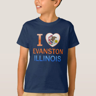 Camiseta Eu amo Evanston, IL