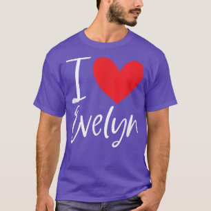 Camiseta Eu Amo Evelyn Nome Menina Personalizada Mulher BFF
