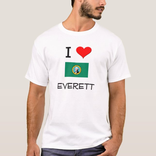 Camiseta Eu amo Everett Washington (Frente)