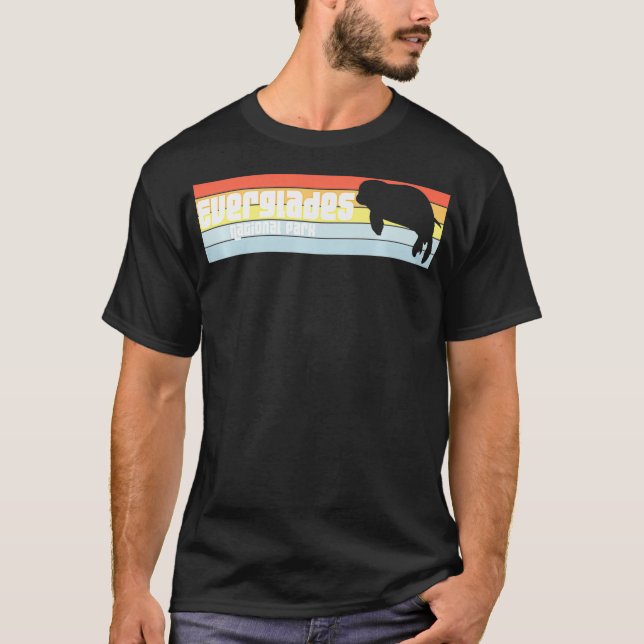 Camiseta Eu Amo Everglades National Park Flórida FL Manatee (Frente)
