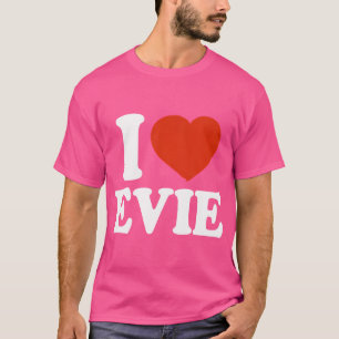 Camiseta Eu Amo Evie I Heart Evie Red Heart Namorados