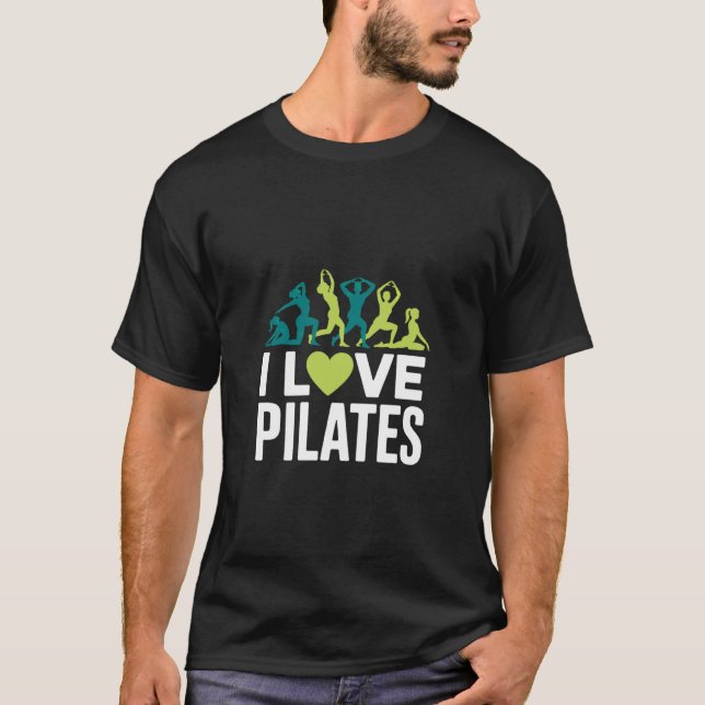 Camiseta Eu Amo Exercício de Pilates Yoga (Frente)