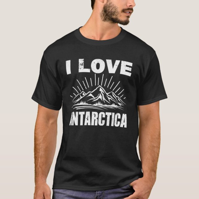 Camiseta Eu Amo Exploradores De Iceberg Antártica (Frente)