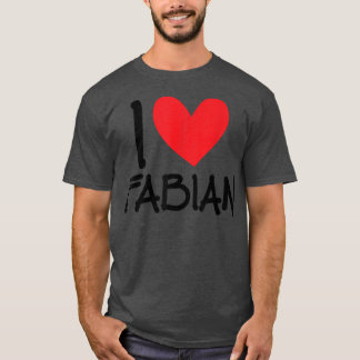 Camiseta Eu Amo Fabian Name Personalizado Men Cara Amigo BF