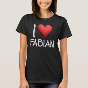 Camiseta Eu Amo Fabian Name Personalizado Men Cara Amigo BF
