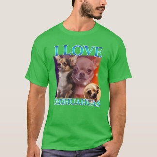 Camiseta Eu Amo Família de Chihuahuas