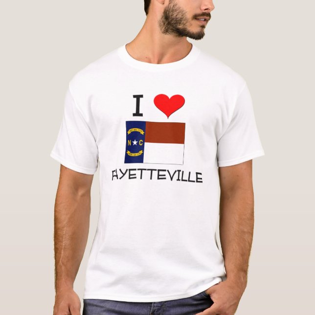 Camiseta Eu amo Fayetteville North Carolina (Frente)