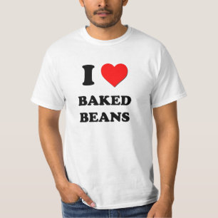 Camiseta Eu amo feijões cozidos (a comida)
