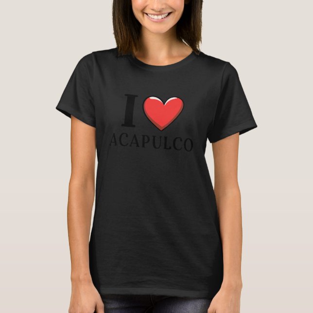 Camiseta Eu Amo Férias Acapulco México 5 (Frente)