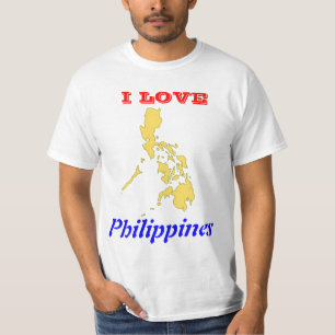 Camiseta Eu amo Filipinas com mapa