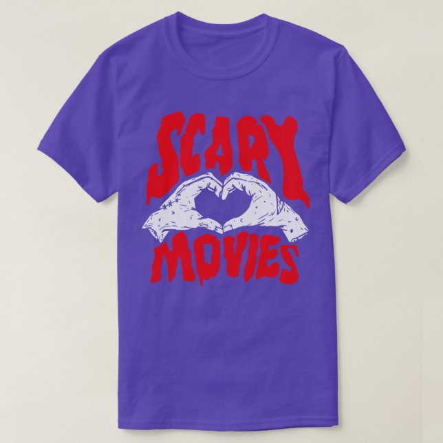 Camiseta Eu Amo Filmes Assustadores (Frente do Design)