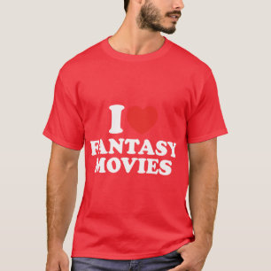 Camiseta Eu Amo Filmes de Fantasia amigo vintage
