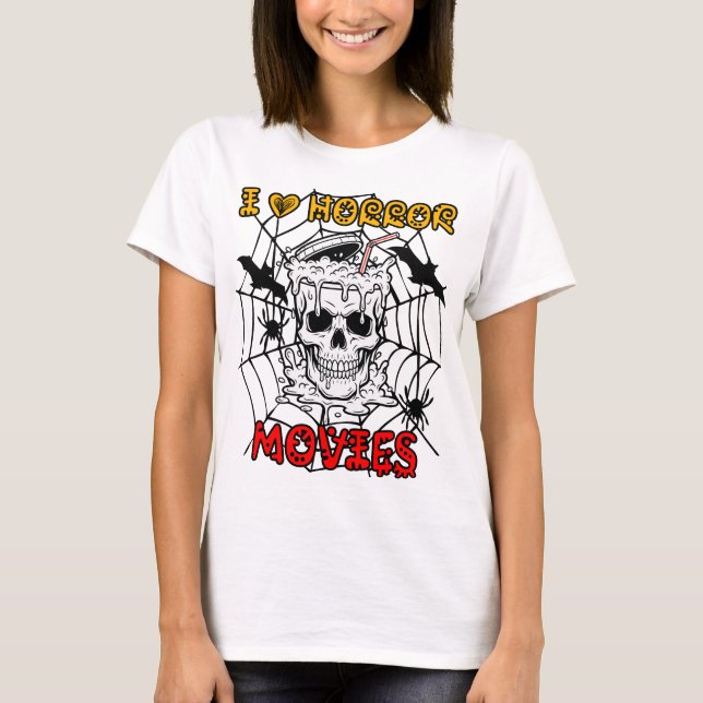 CAMISETA EU AMO FILMES DE TERROR (Frente)