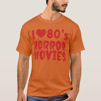 Camiseta Eu Amo Filmes de Terror dos Anos 80 Filmes Assusta
