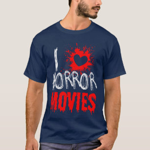 Camiseta Eu Amo Filmes de Terror Garota Amante de Filmes de