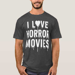 Camiseta Eu Amo Filmes de Terror no Dia das Bruxas amigo