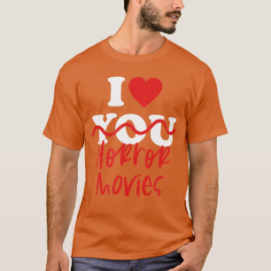 Camiseta Eu Amo Filmes de Terror retrô