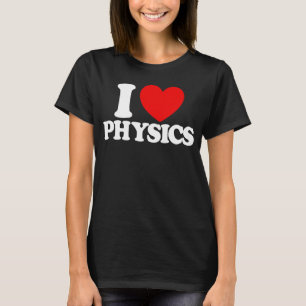 Camiseta Eu Amo Física Coração Vermelho Física Divertida