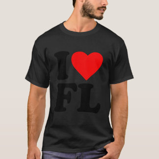 Camiseta Eu Amo Fl Heart Design Florida Home State Pride