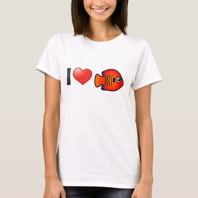 Camiseta Eu Amo Flame Angelfish (Frente)