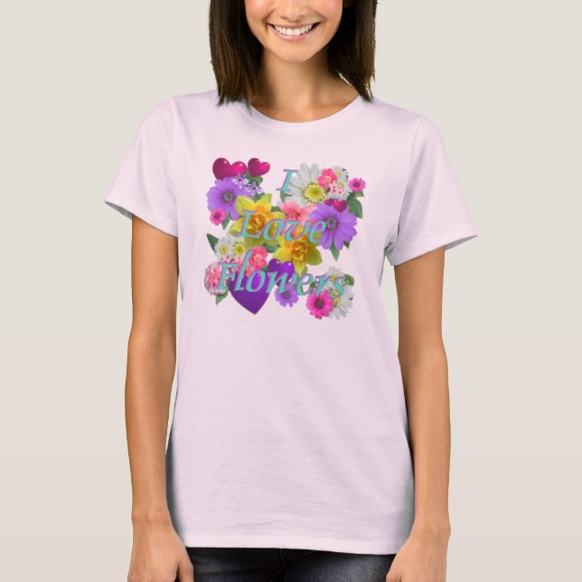 CAMISETA EU AMO FLORES (Frente)