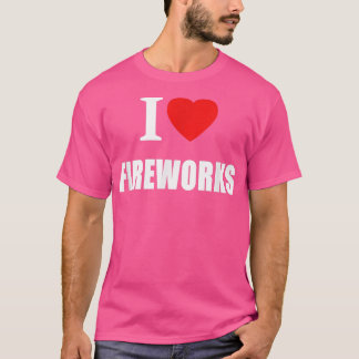 Camiseta Eu Amo Fogos De Artifício Julho Quarta Noite de Bo