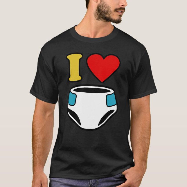 CAMISETA EU AMO FRALDAS (Frente)