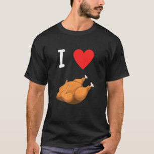 Camiseta Eu Amo Frango Assado Com Coração Legal