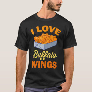 Camiseta Eu Amo Frango de Asa Frango Quente Buffalo