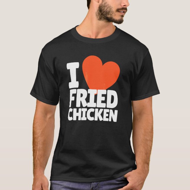 Camiseta Eu Amo Frango Frito Coração de Frango Frito (Frente)