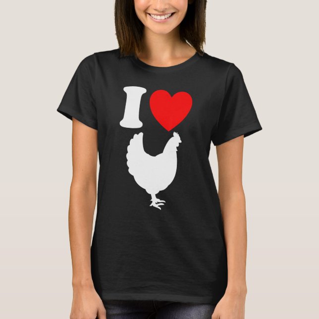 Camiseta Eu Amo Frangos   Fazendeiro Frango Fazendeiro Fran (Frente)