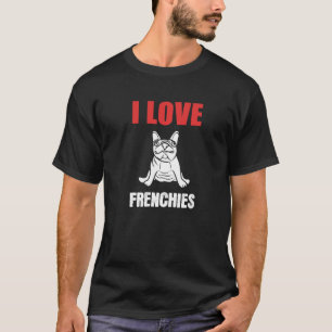 Camiseta Eu Amo Frenchies Cuidador de Animais e