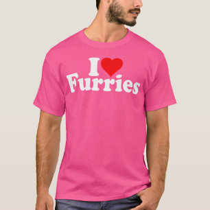 Camiseta Eu Amo Furries de Coração Fandom Furry Cosplay Fur