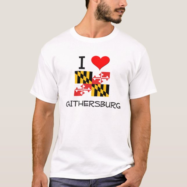 Camiseta Eu amo Gaithersburg Maryland (Frente)