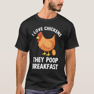 Camiseta Eu Amo Galinhas Elas Defecam Café da Manhã Fazende