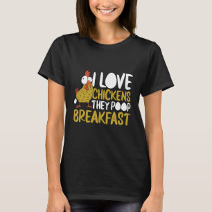 Camiseta Eu Amo Galinhas Elas Fazem Cocô Café da Manhã Gráf