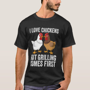 Camiseta Eu Amo Galinhas Mas Churrasco Vem Primeiro Piada D