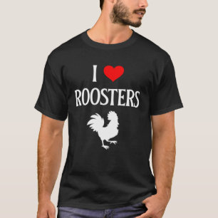 Camiseta Eu Amo Galos Eu Amo Galinha Galinha Rooster