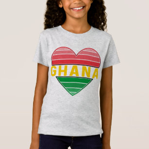 Camiseta Eu Amo Gana, Coração Gana