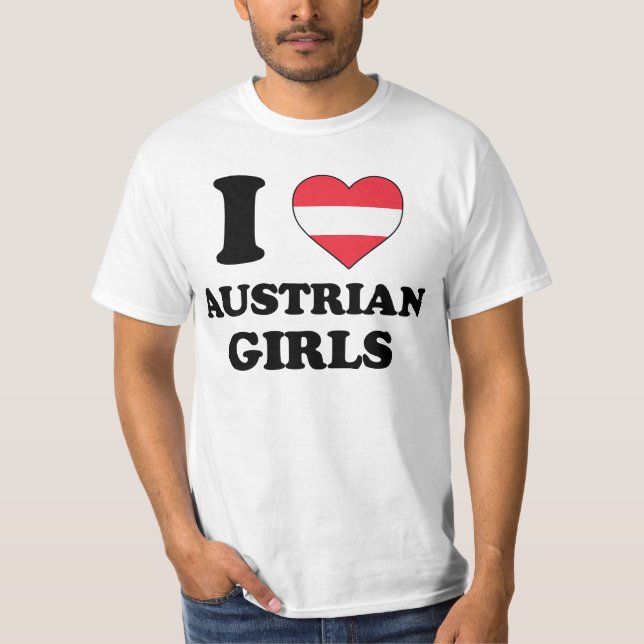 Camiseta Eu amo garotas austríacas (Frente)