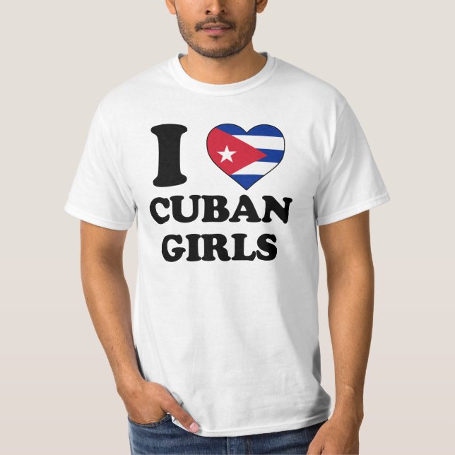 Camiseta Eu amo garotas cubanas (Frente)