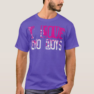 Camiseta Eu amo garotas de emo. Eu adoro meninos de emo. mã