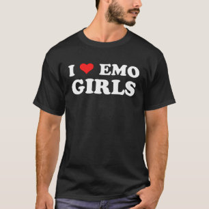 Camiseta Eu Amo Garotas Emo Cena Gótica Garoto Moda Emo Alt