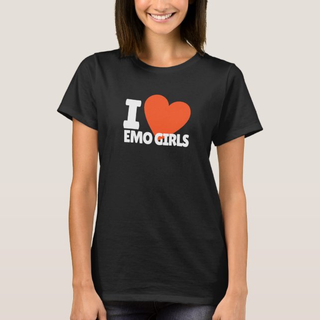 Camiseta Eu Amo Garotas Emo Coração Egirl (Frente)