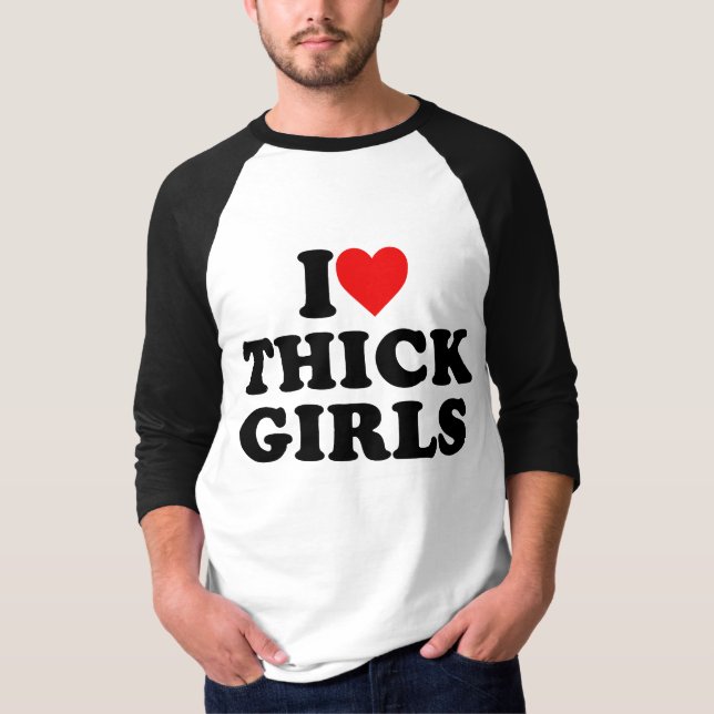 Camiseta Eu Amo Garotas Espessas (Frente)