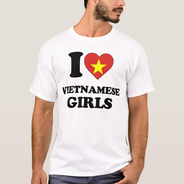 Camiseta Eu amo garotas vietnamitas (Frente)