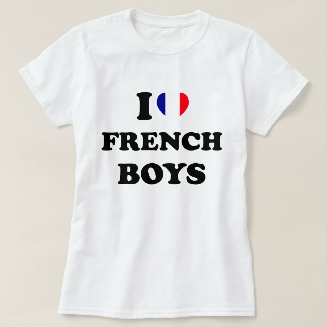 Camiseta Eu Amo Garotos Franceses (Frente do Design)