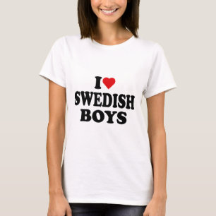 Camiseta Eu Amo Garotos Suecos Eu Adoro Garotos Suecos