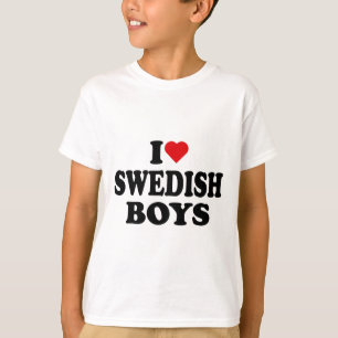 Camiseta Eu Amo Garotos Suecos Eu Adoro Garotos Suecos