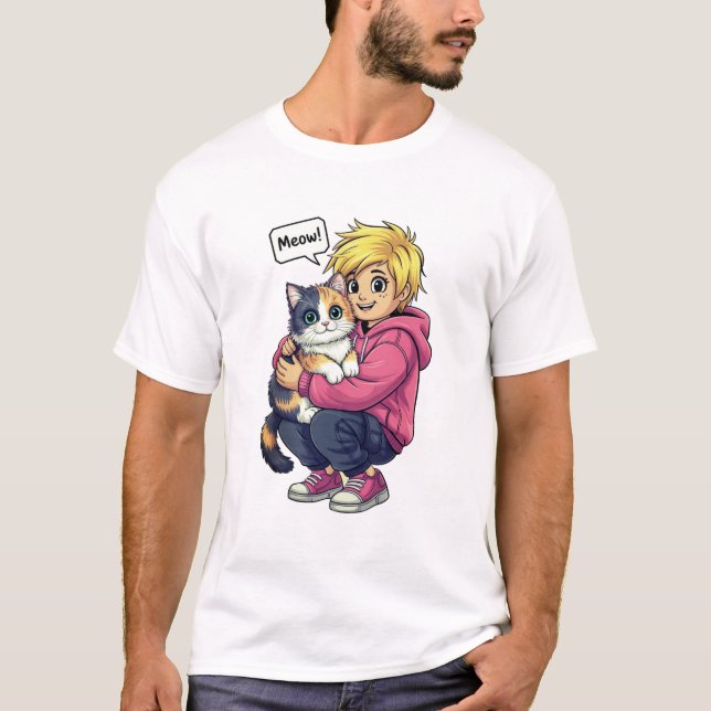 Camiseta Eu amo gato (Frente)
